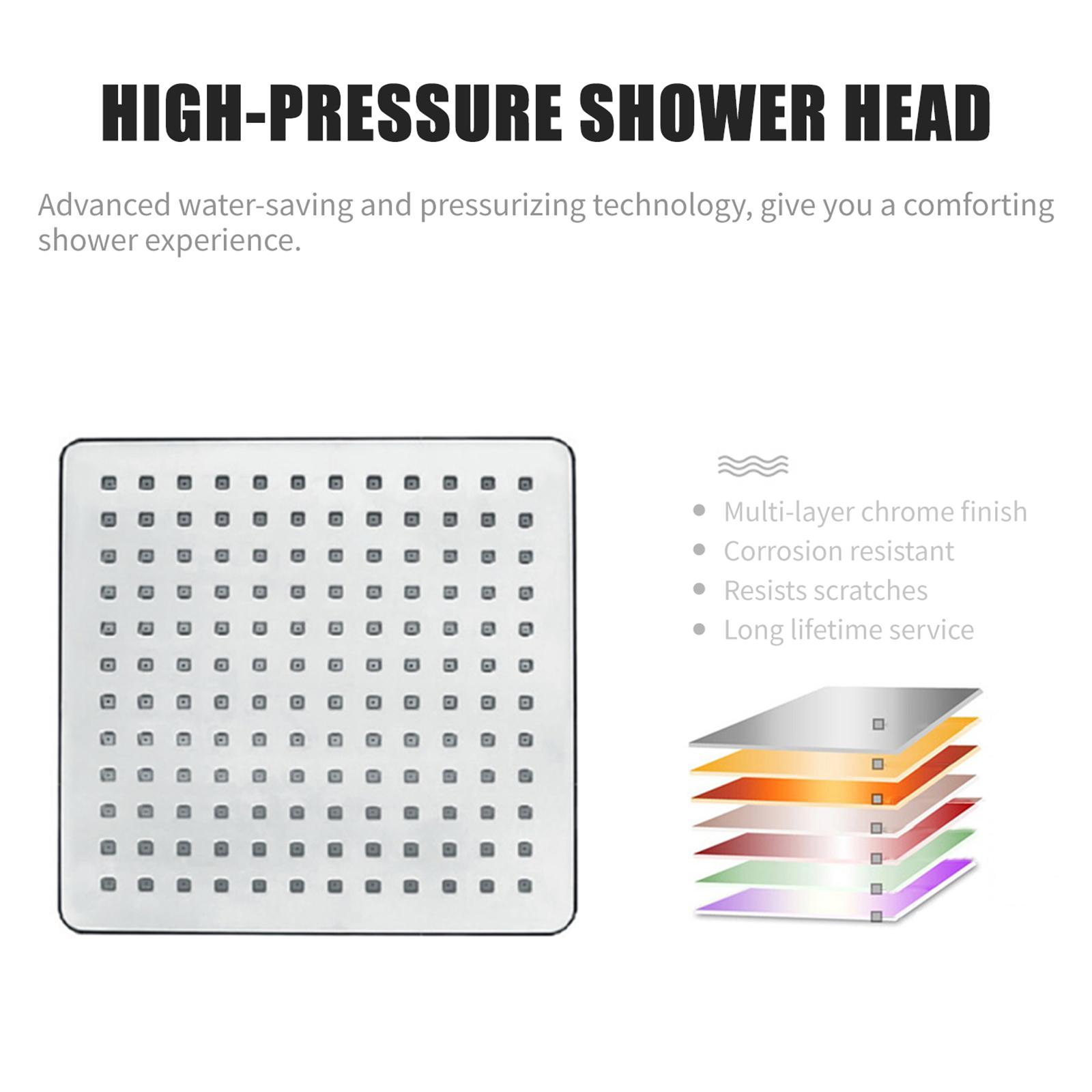 

8 Inch Rain Showerhead High Pressure, Anti-clog Nozzles, Premium Material Shower Replacement for Bathroom, Hotel, G1Celsius2 Connector with Polished C