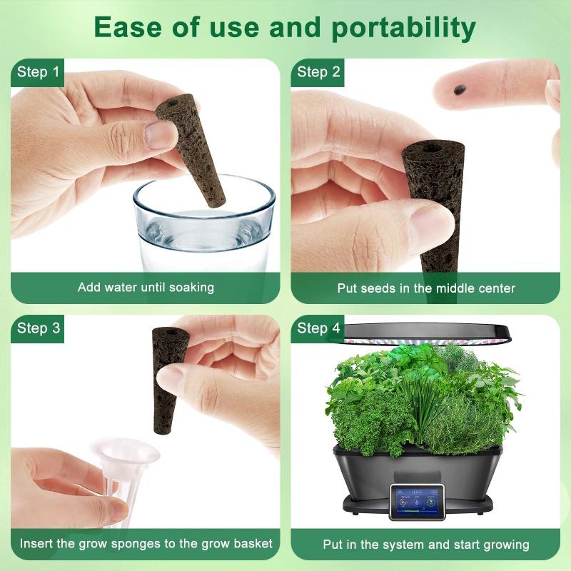 50/100/150Pcs Seed Grow Sponges Replacement Root Hydroponics Indoor Garden System Sponges Water Absorbent Grow Pod Kit