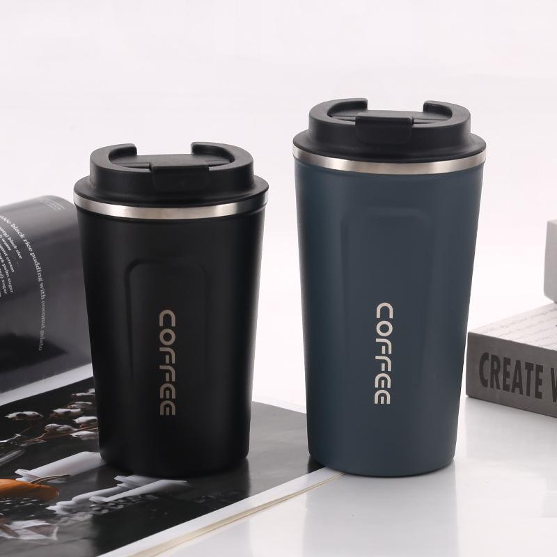 1Pc New Creative 304 Stainless Steel Coffee Cup Light Luxury High-end Office Double-layer Portable High-value Coffee Cup
