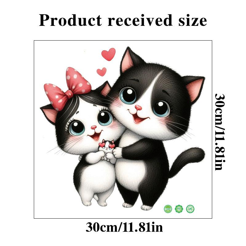 Couple Cat Wall Sticker Living Room Corner Decoration Refrigerator Door Adhesive Vinyl Art Home Decor Removable Peel and Stick