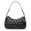 Nolita Studded Logo Charm Leather Crossbody Shoulder Bag Medium Women's Black