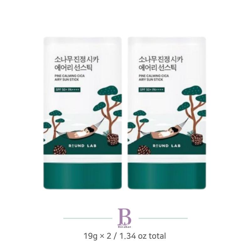 

ROUND LAB Солнцезащитный стик Pine Calming Cica Airy 19 г Двойной набор 19g+19g