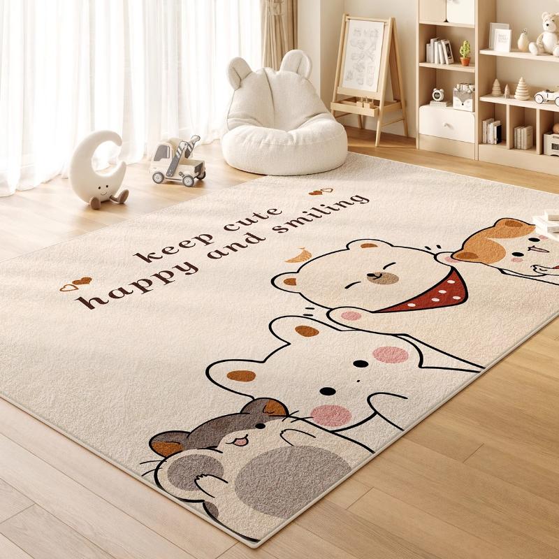 Cartoon Colored Carpets for Living Room Cute Animals Bedroom Decor Rug Fluffy Soft Children's Room Carpet Home Thicken Floor Mat