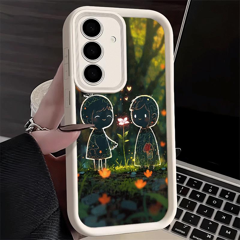 Nature Cute Child Painting Style Soft Phone Case for Samsung Galaxy S26 Ultra S25 Edge S24 S23 S22 Plus S21 S20 FE 5G Shell Sili