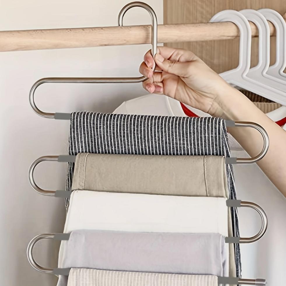 5 Layers Multi-functional Clothes Hangers Non-slip Pant Storage Rack Cloth Rack with Multiple Functions for Hanging and Storage