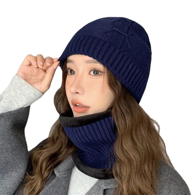 Wool Hat Women's Autumn and Winter Tide Warm Fleece Knitted Hat Cycling Cover Confinement Hat Cold Protection Ear Hat