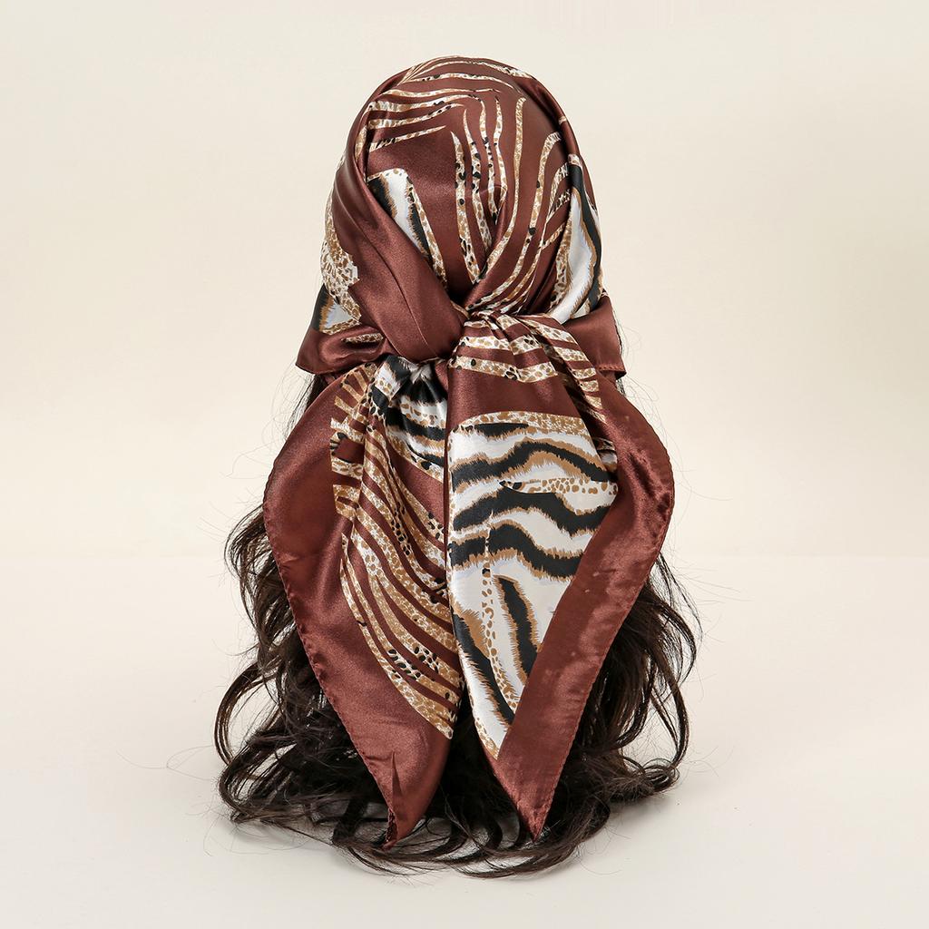 90*90cm Women Scarf Silk Feeling Hair Neck Square Brand Office Bandanna Muffler Waiter Flight Attendants Handkerchief Rings Wrap