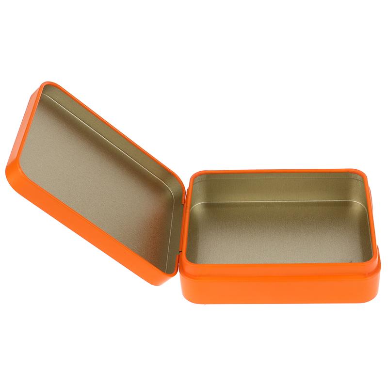 1Pc Tinplate Storage Boxes Metal Rectangular Empty Mini Box Tinplate Candy Pill Cases Hinged Containers Jewelries Organizer