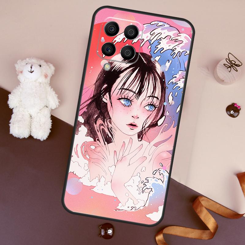 Cartoon Girl Aesthetic Case For Samsung Galaxy M06 M53 M13 M31 M11 M35 M55 M15 M56 M36 M16 M12 M32 M52 M14 M34 M54
