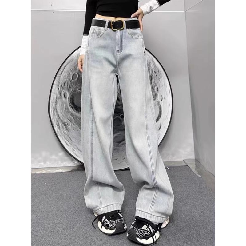 

Женские джинсы больших размеров с флисовой подкладкой, с высокой посадкой, широкими штанинами - Осень/Зима 2024 3XL