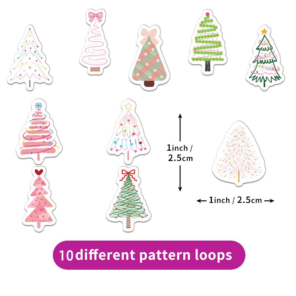 500-Count Christmas Tree Stickers for Journals, DIY Phone Cases, Notebooks