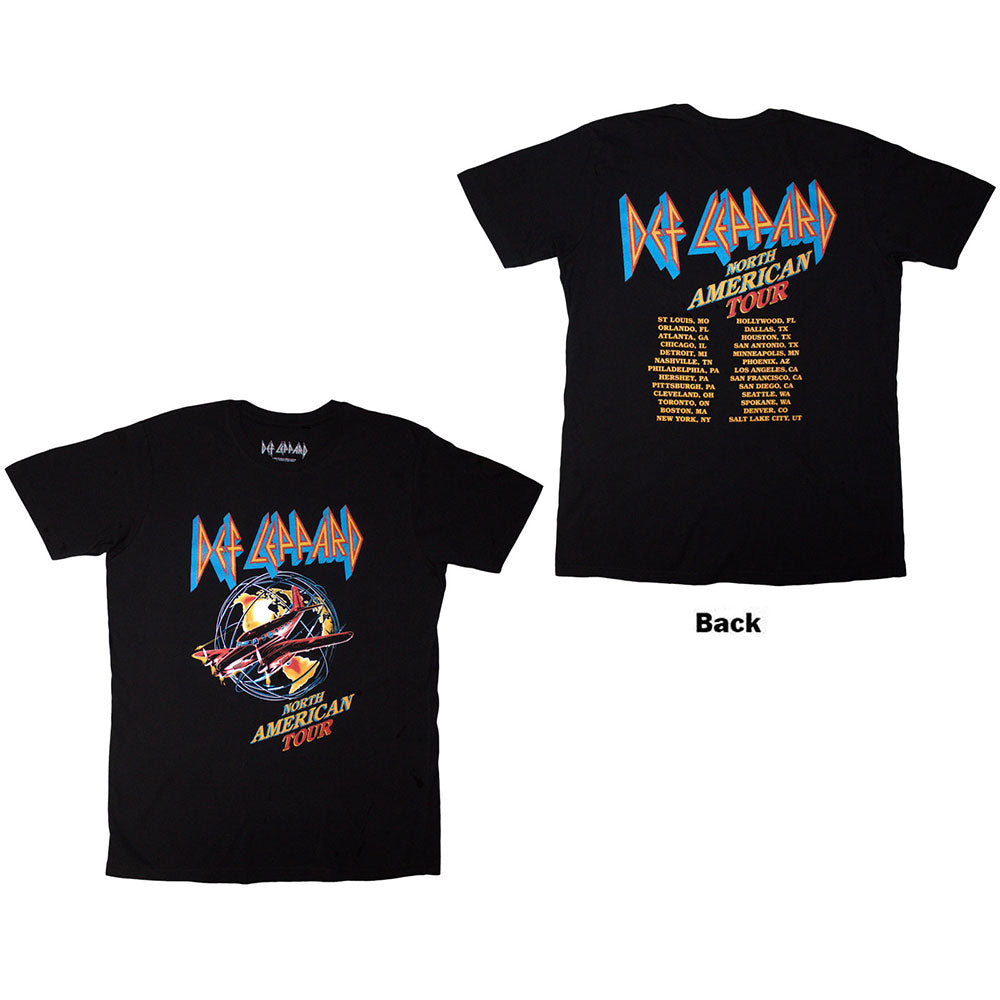 Def Leppard TShirt North American Tour Black Back Print OFFICIAL NEW S