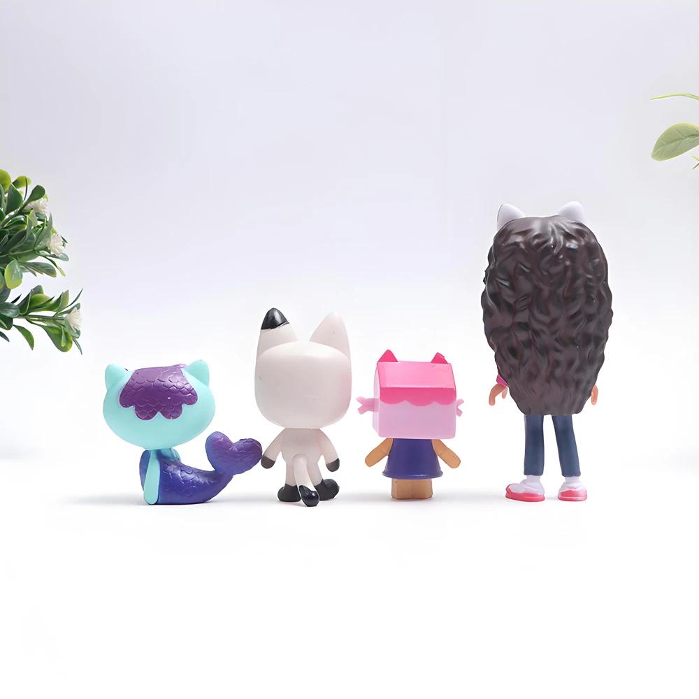 13 Pcs Gabby Dollhouse Anime Figure Toy Car Smiling Cat Hug Gaby Girl Cartoon Dolls Mercat Action Figure Children Present