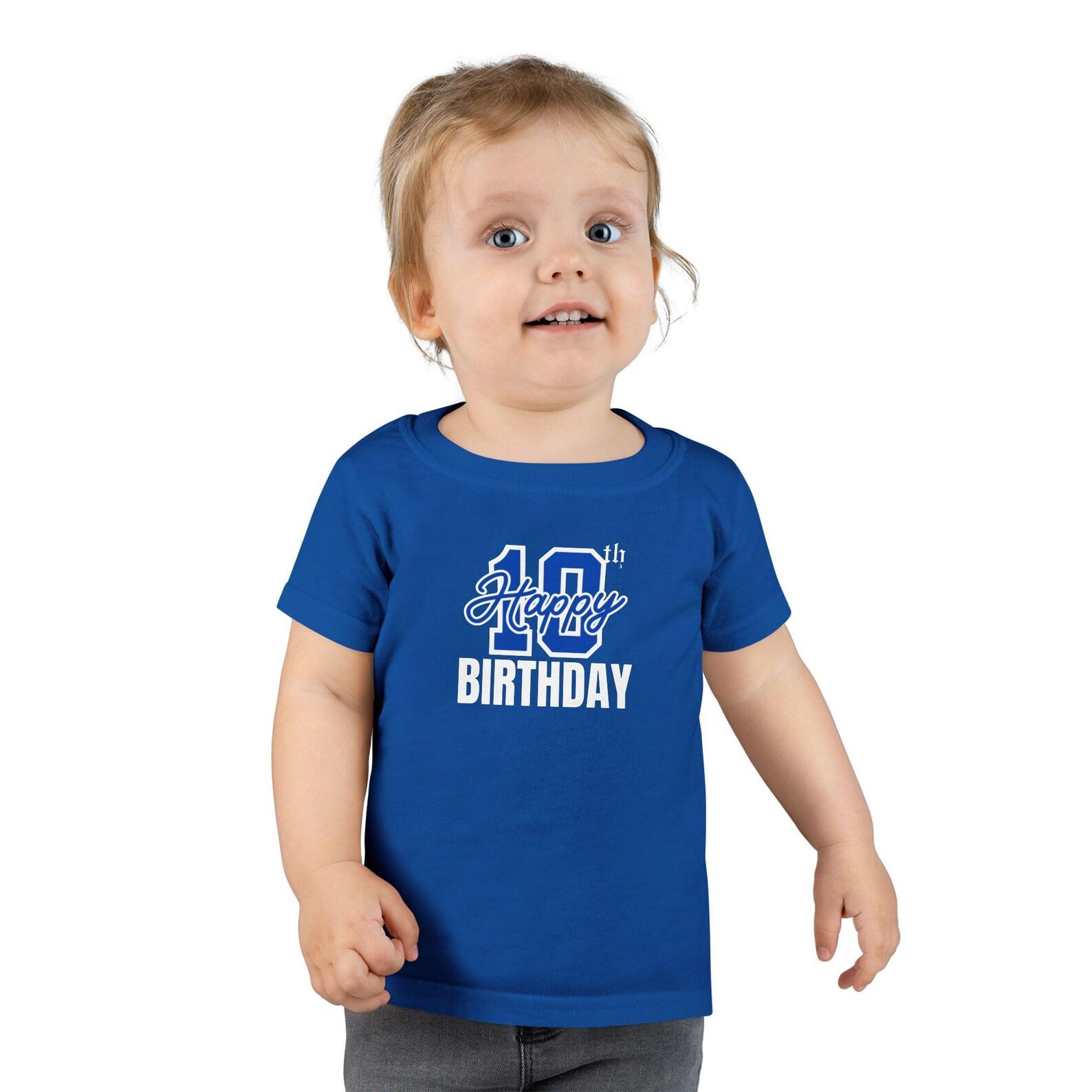 Happy 10th Birthday Toddler T-Shirt, Kids Party Tee L