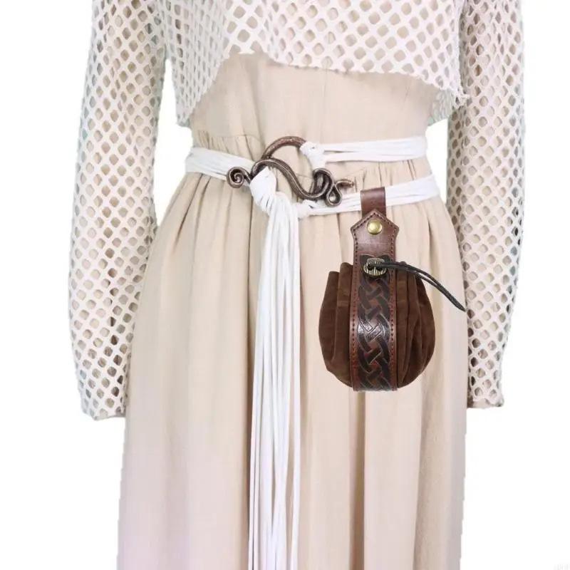 Serpentinenförmiger nordischer mittelalterlich-renaissancezeitlicher Webgürtel mit dekorativer Taillenkette