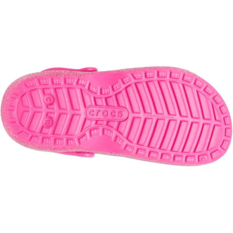 Crocs Classic Lined Glitter Clog Comfortable Versatile Toddler Shoes Baby clogs Pink 207463-6SZ