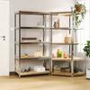 Day and Night - Day and Night Shelving 5 Levels 2 Units Steel Plywood Silver