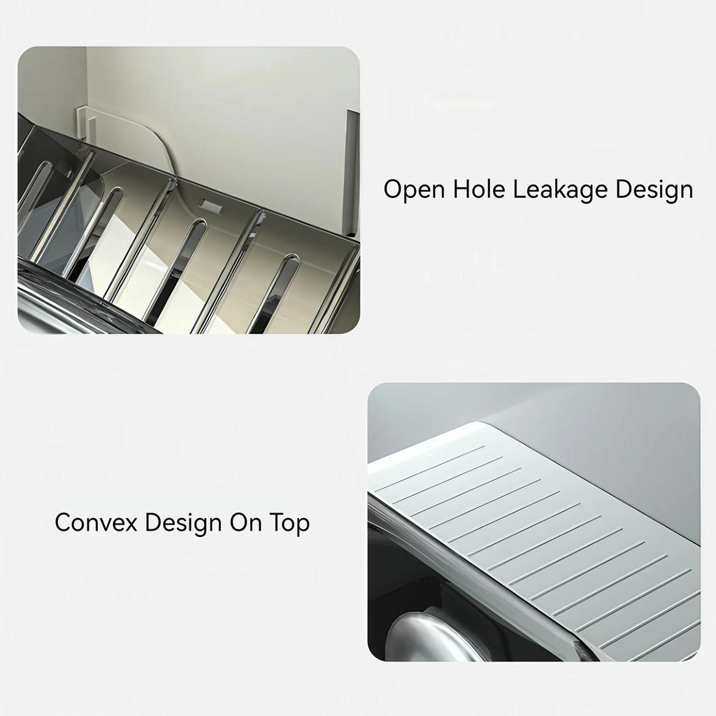 1PC Luxury Soap Dish Wall-Mounted Soap Box with Lid Suitable for Bathroom and Toilet No-Drill Drainage Design