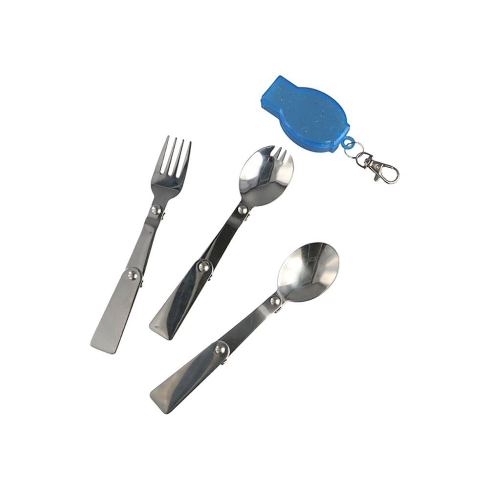 Portable Creative 304 Stainless Steel Pocket Spoon Folding Spoon Folding Fork Camping Tableware