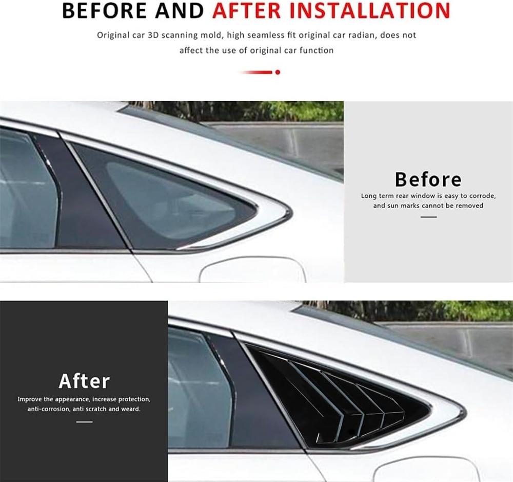 

For Honda Accord 2023 2024 2025 Accessories Car Rear Side Window Louvers Cover