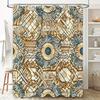Vivid Geometric Shower Curtain Luxurious Boho Design for Bathroom Decor
