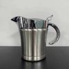 1PC Gravy Jug Stainless Steel Double Insulated Steak Sauce Jug with Lid Juice Tomato Sauce Jug for Gravy or Cream