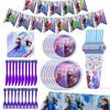 Princess Theme Decorations Banner Plate Cup Straws Tablecloth For Birthday Party