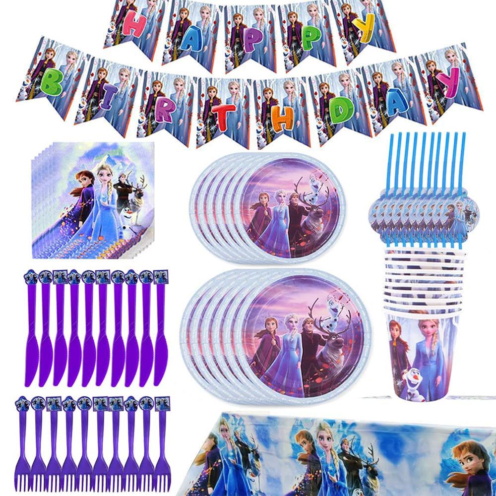 Princess Theme Decorations Banner Plate Cup Straws Tablecloth For Birthday Party