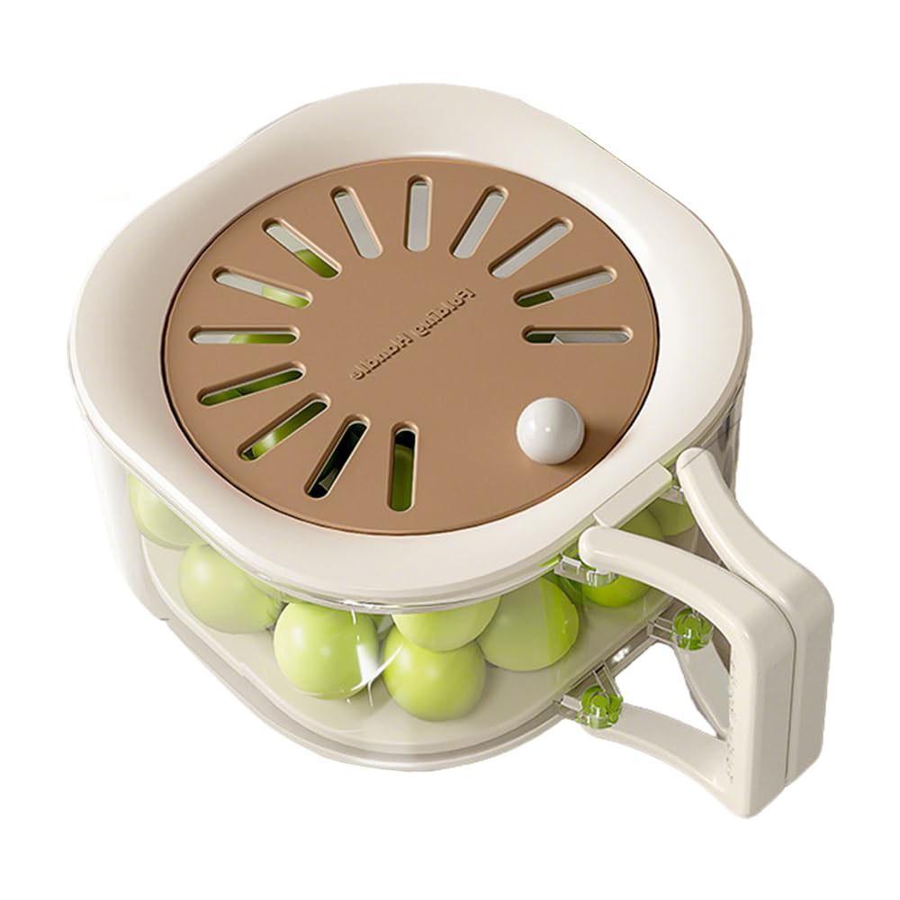 

Fruit Strainer Container With Lid,New Multifunctional Vegetable Washer,Portable Storage Container For Kitchen Scene,Handle For Home Users One Size