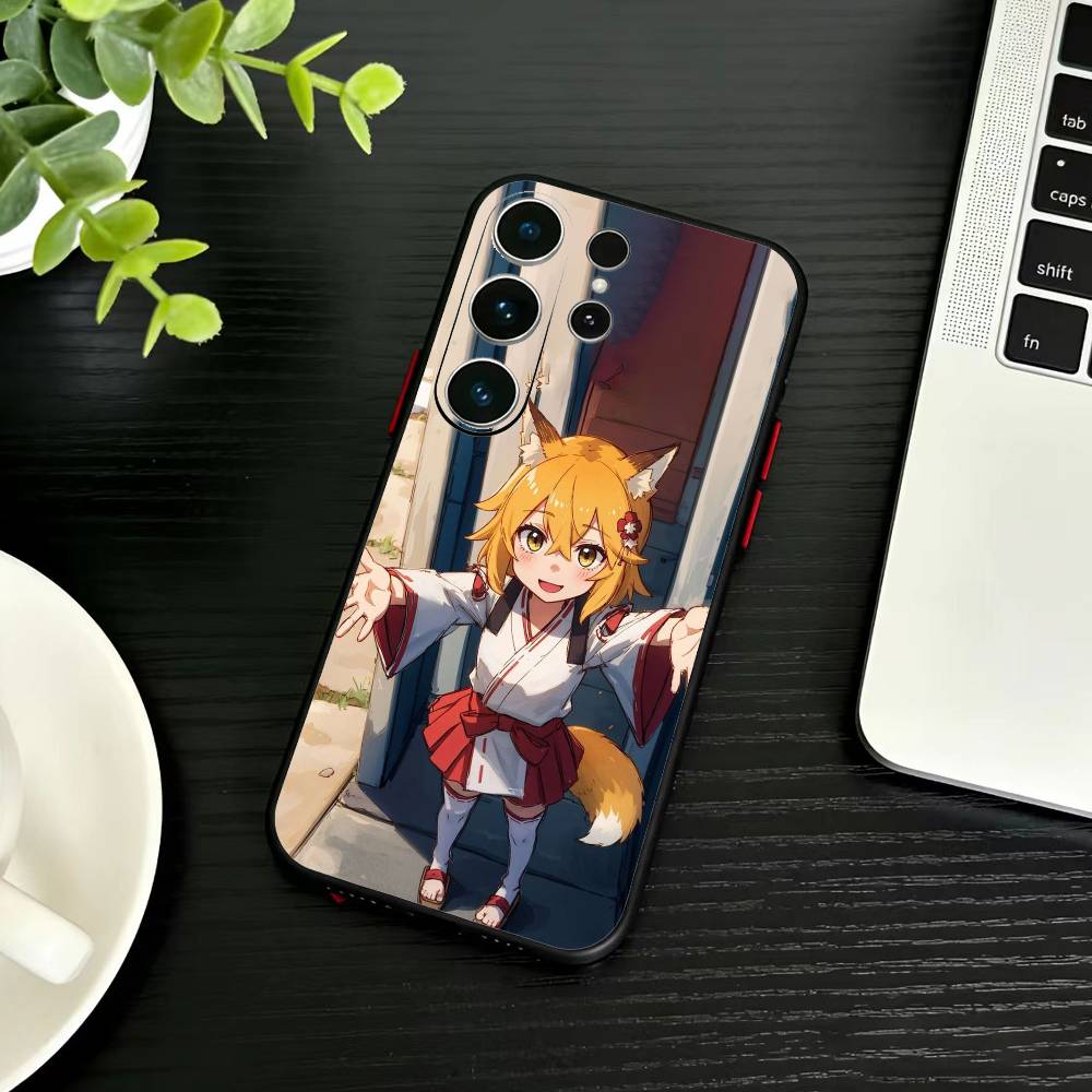 The Helpful Fox Senko-san Senko Phone Case For Samsung S26,S25,S24,S23,S22,S21,S20,Ultra,Plus,FE Black Soft Cover