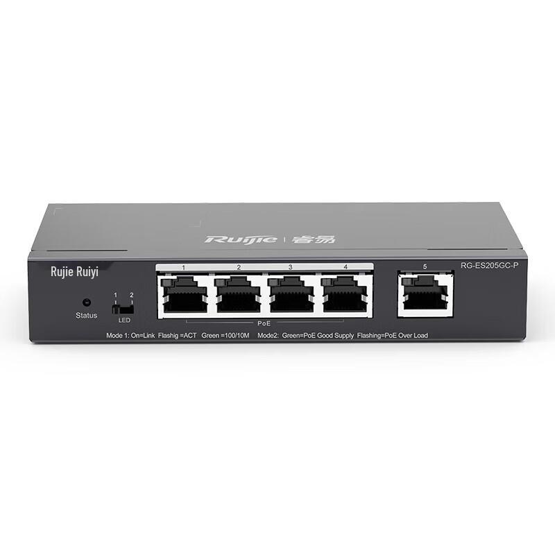 

Ruijie RG-ES205GC-P 5-Port Gigabit Layer 2 Managed PoE Switch