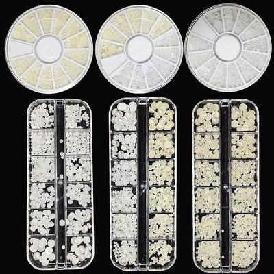 Více velikostí Bílé Béžové 3D Mořská Panna Perlové Nálepky na Nehty