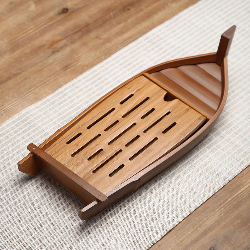 

Креативный поднос для чая в виде бамбуковой лодки Чайные сервизы в стиле кунг-фу для домашнего хранения Чайный столик