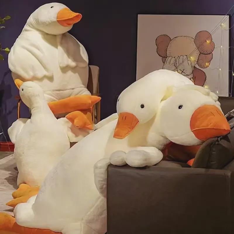 Big White Goose Plush Toy - Cute Sleep Pillow for Girls