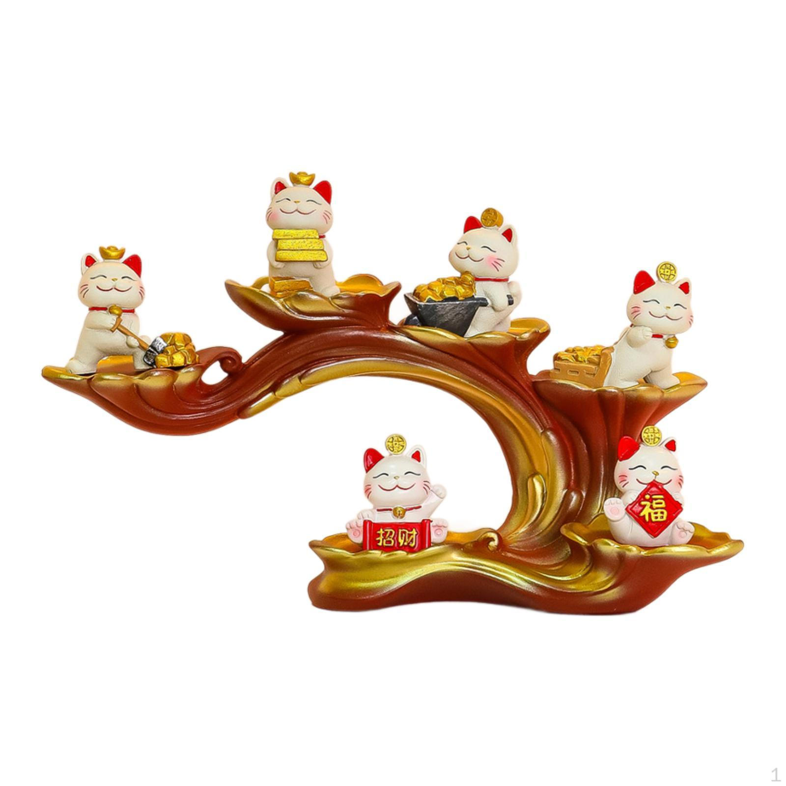 

Статуэтки, скульптуры кошек из смолы, украшения на удачу и украшения фэн-шуй, рекомендуемые для магазина Style E