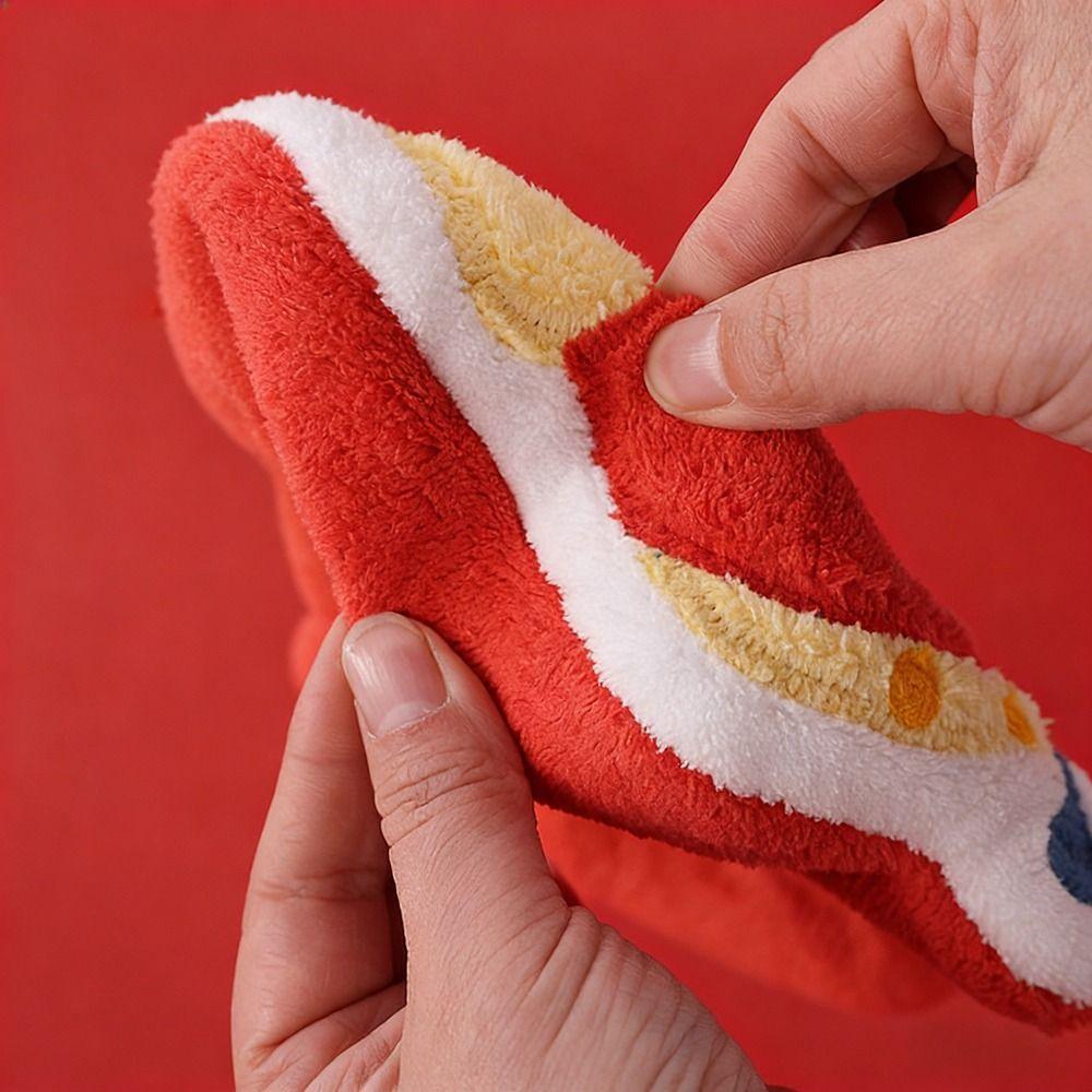 New Coral Velvet New Year Hand Towel Thickened Good Luck Handkerchief Hanging Absorb Water Bathroom Kerchief Home Decoration