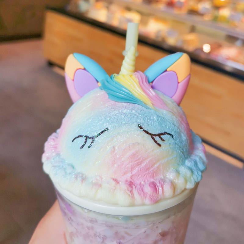 Carina Borraccia Unicorno Borraccia in Plastica con Cannuccia Stile Coreano Carina Estiva Fresca Tazza Ghiacciata per Latte Caffè Tazza da Tè