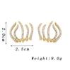 Cute Korean Earrings Love Heart Bling Crystal Stone Rose Gold Stud Earrings for Women Korean Jewelry Gift
