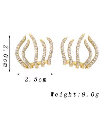 Cute Korean Earrings Love Heart Bling Crystal Stone Rose Gold Stud Earrings for Women Korean Jewelry Gift