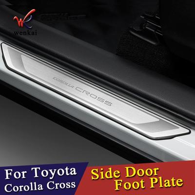 Car Accessories Styling For Toyota Corolla Cross   Door Sill Scuff Plate Cover Kick Pedal Stainless