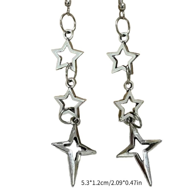 Sweet Cool Dangle Earrings Simple Hollow Star Pendant Drop Earrings Statement Jewelry Fashion Small Hoop Earrings