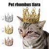 Corona Scintillante per Animali Corona Regolabile per Gatto con Coulisse Tiara Corona di Strass