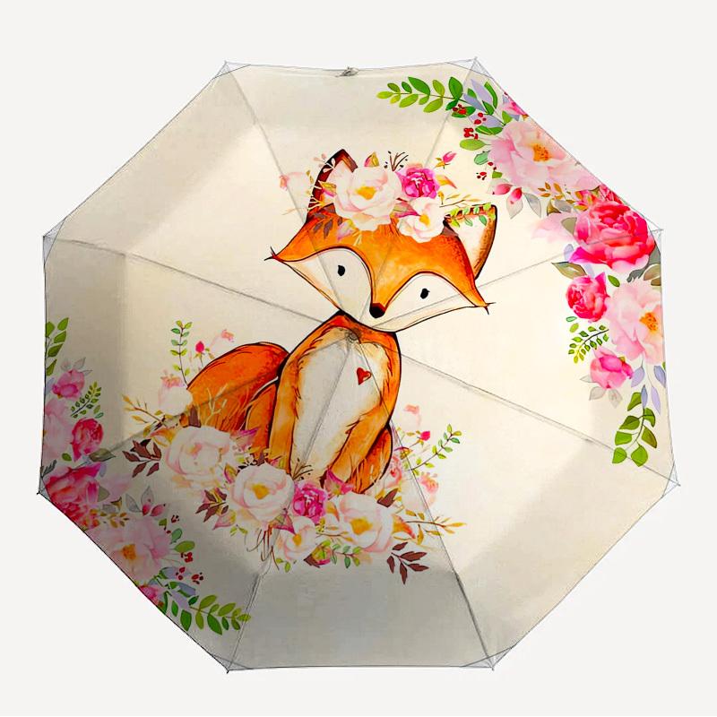 

1pc Floral Fox Themed High-quality Umbrella,Automatic Opening and Closing Umbrella,Multi-functional Umbrella G0811289