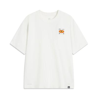 Li Ning Badfive Einfarbig Atmungsaktiv Vielseitig Locker Kurzarm T-Shirt Herren Tops Off-White AHSV019-2