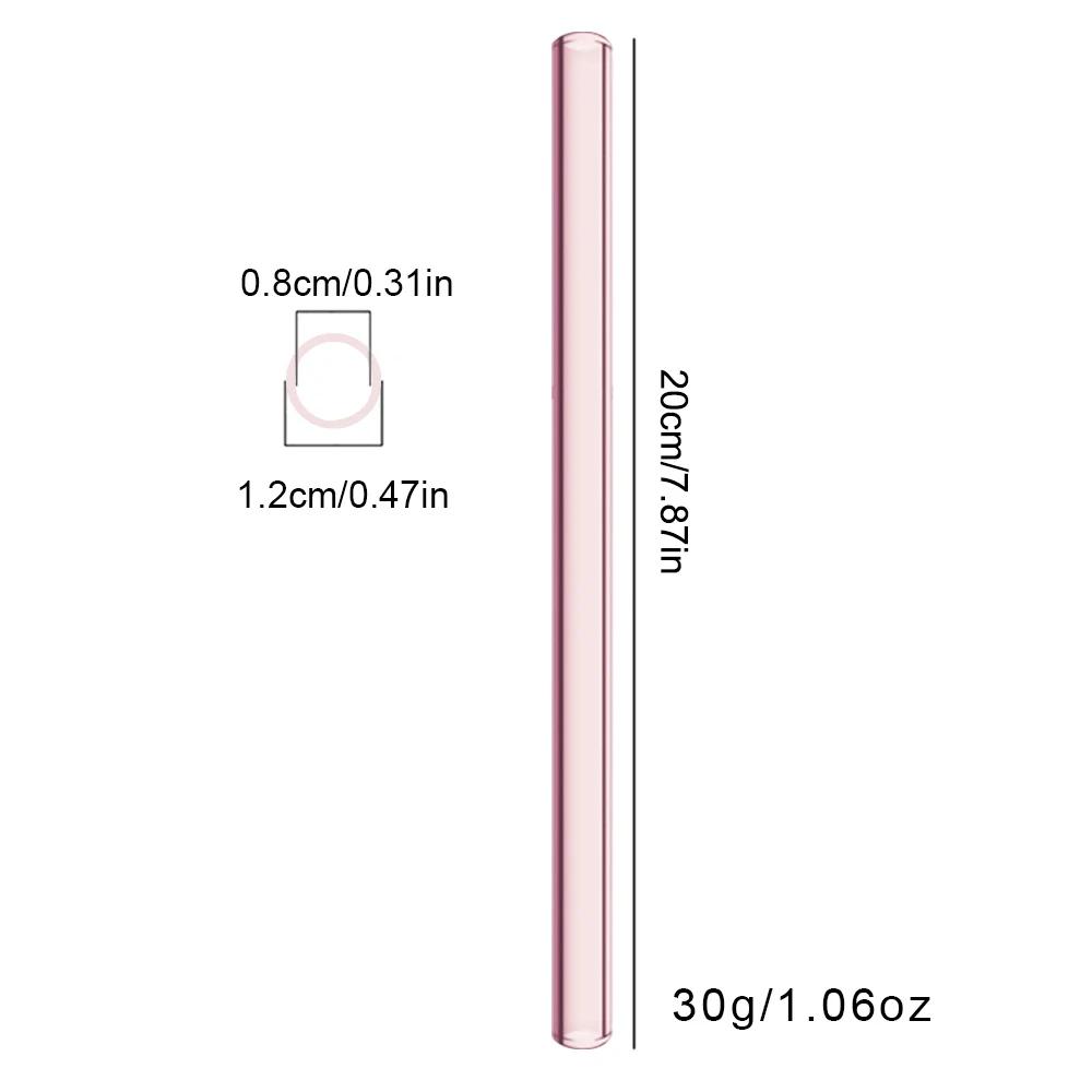 4Pcs Reusable Glass Boba Straws Glass Drinking Straws Wide Clear Straws 12mm Clear Smoothie Straws for Bubble Tea Milkshakes