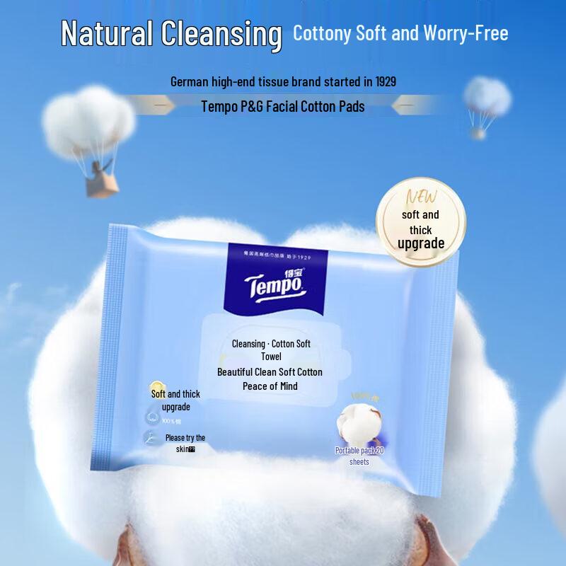 Tempo 100% Cotton Soft Facial Cleansing Towels