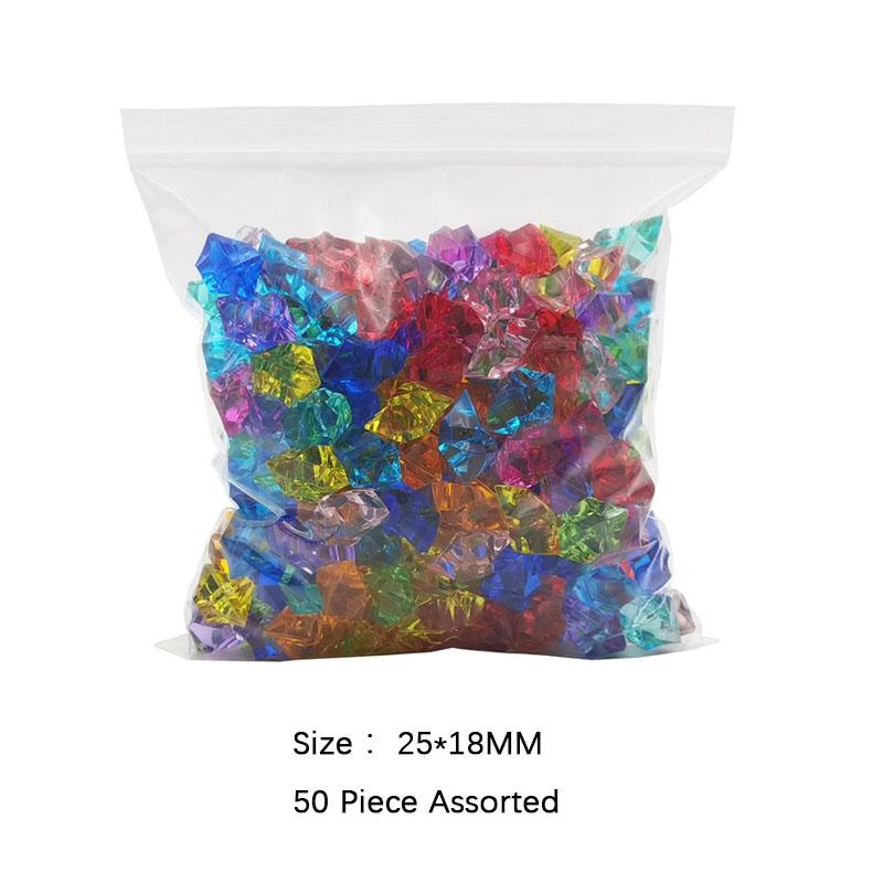 

50Pcs Acrylic Ice Rocks Crystals Gems Fake Pirate Treasure Plaything Diamonds Kids Birthday Party Favors Vase Fillers For Household Decoration