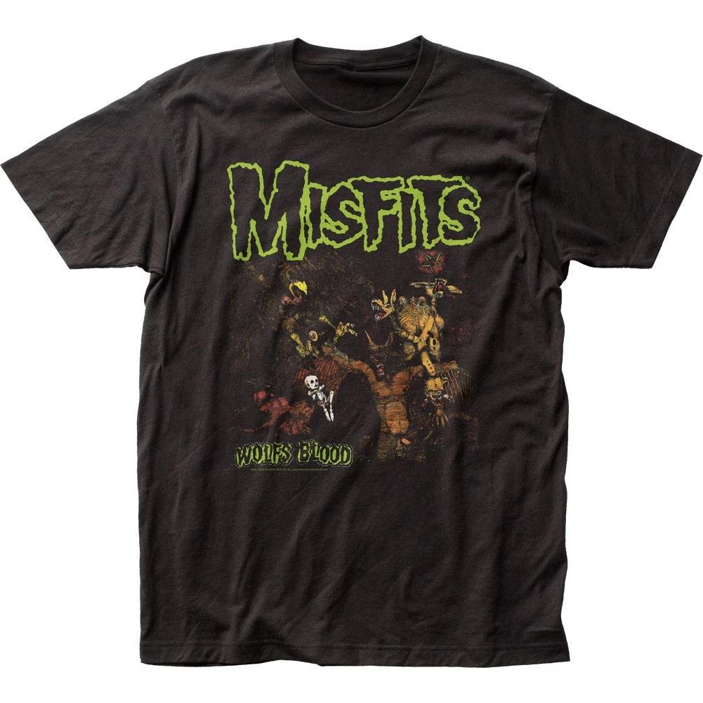 The Misfits Вочья Кровь Мужская Футболка Музыка Классика Концертный Ансамбль Футболка Новая Черная S