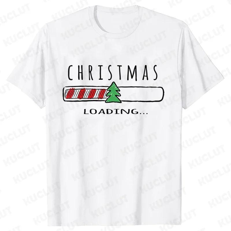 Kerst Laad Grafische T-shirt Dames Kleding Casual Korte Mouw T-shirts Gelukkig Nieuwjaar T-shirt Mode Vrolijk Kerstmis Y2k Tops