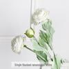 European Flocked Peony with Dew-Lotus Finish - Artificial 3-Head Flower for Home or Wedding Decoration